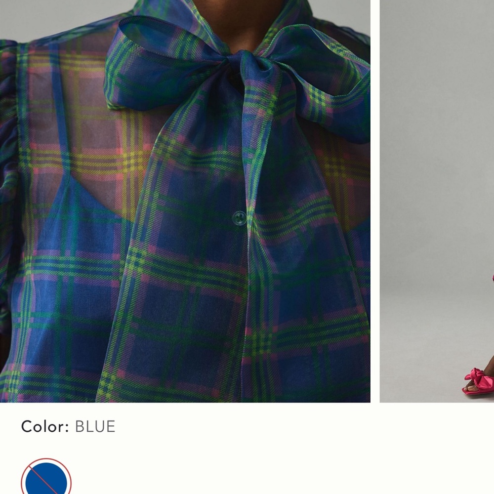 Sheer plaid print blouse